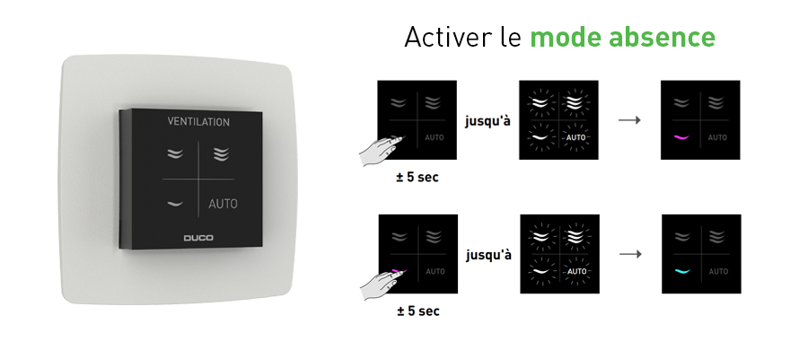 Comment activer le mode absence dans votre Ventilation Mécanique DUCO