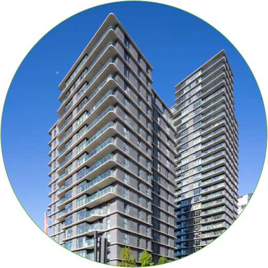 Project TIQ in Stratford with glazed-in DucoWall 20V louvres