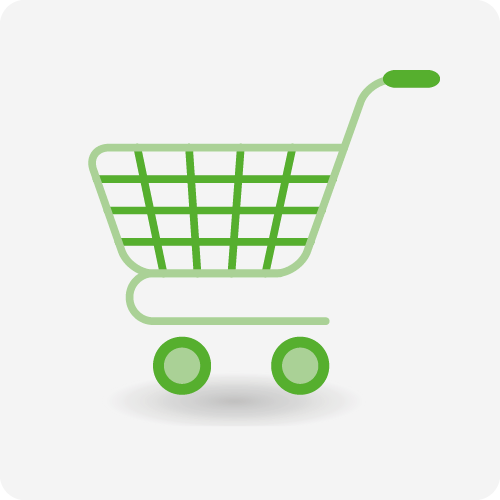 Icon shopping cart Purchasing products & materials
