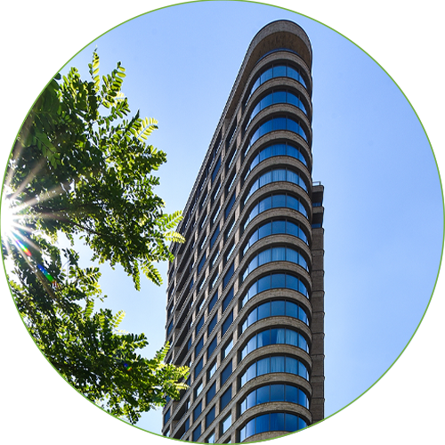 Residential tower State in Amsterdam with DucoWall Acoustic Panel