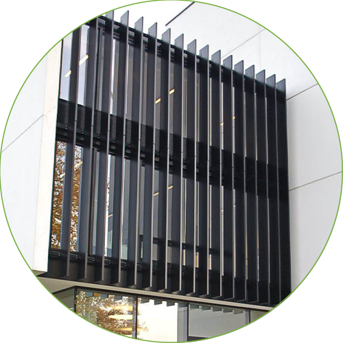 solar shading with vertical louvres DucoSun