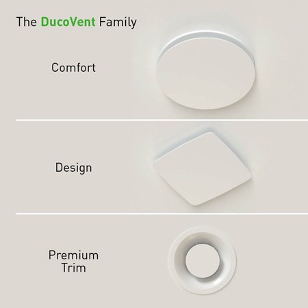 The DucoVent Family: smart ventilation, seamless finish