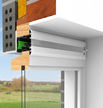 Zelfregelend ventilatierooster DUCO EasyFit ZR doorsnede met raam